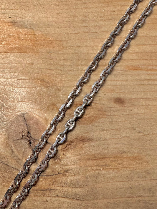 Vintage Marine Link 925 Silver 17.5 Inch Necklace