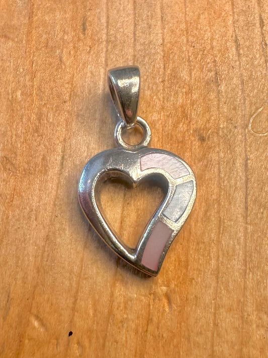 Mother of Pearl Heart 925 Sterling Silver Pendant