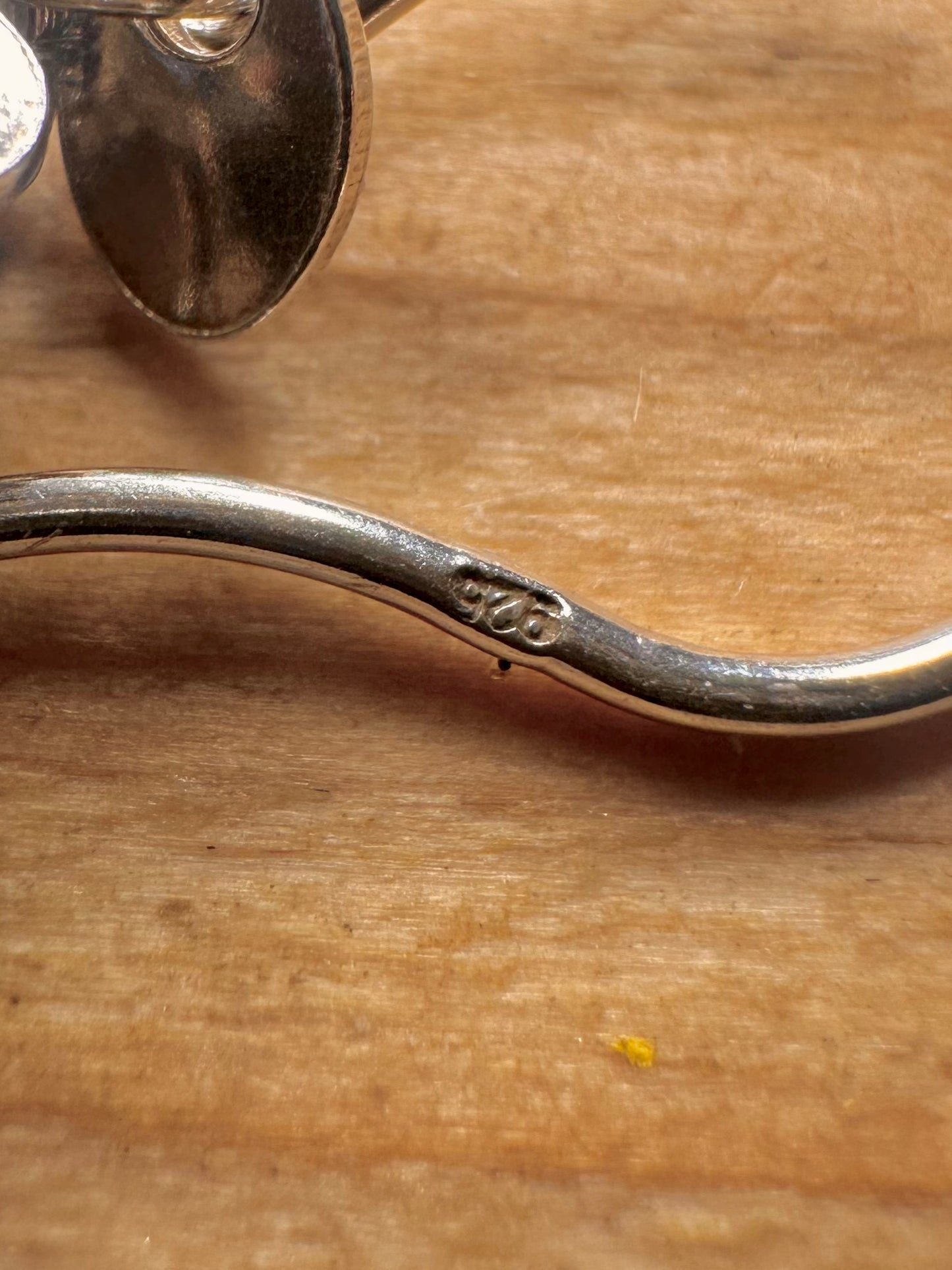 Modernistische Scheiben-Tropfen-Ohrringe aus 925er Sterlingsilber