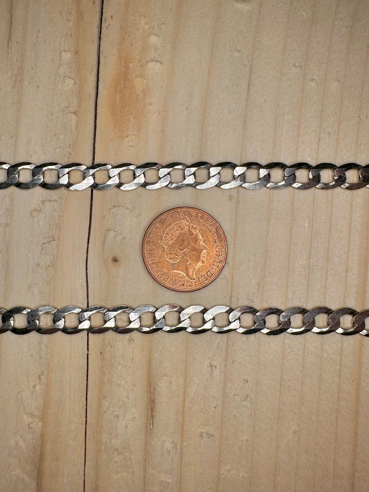 Flat Curb Chain 925 Sterling Silver 19 inch Necklace