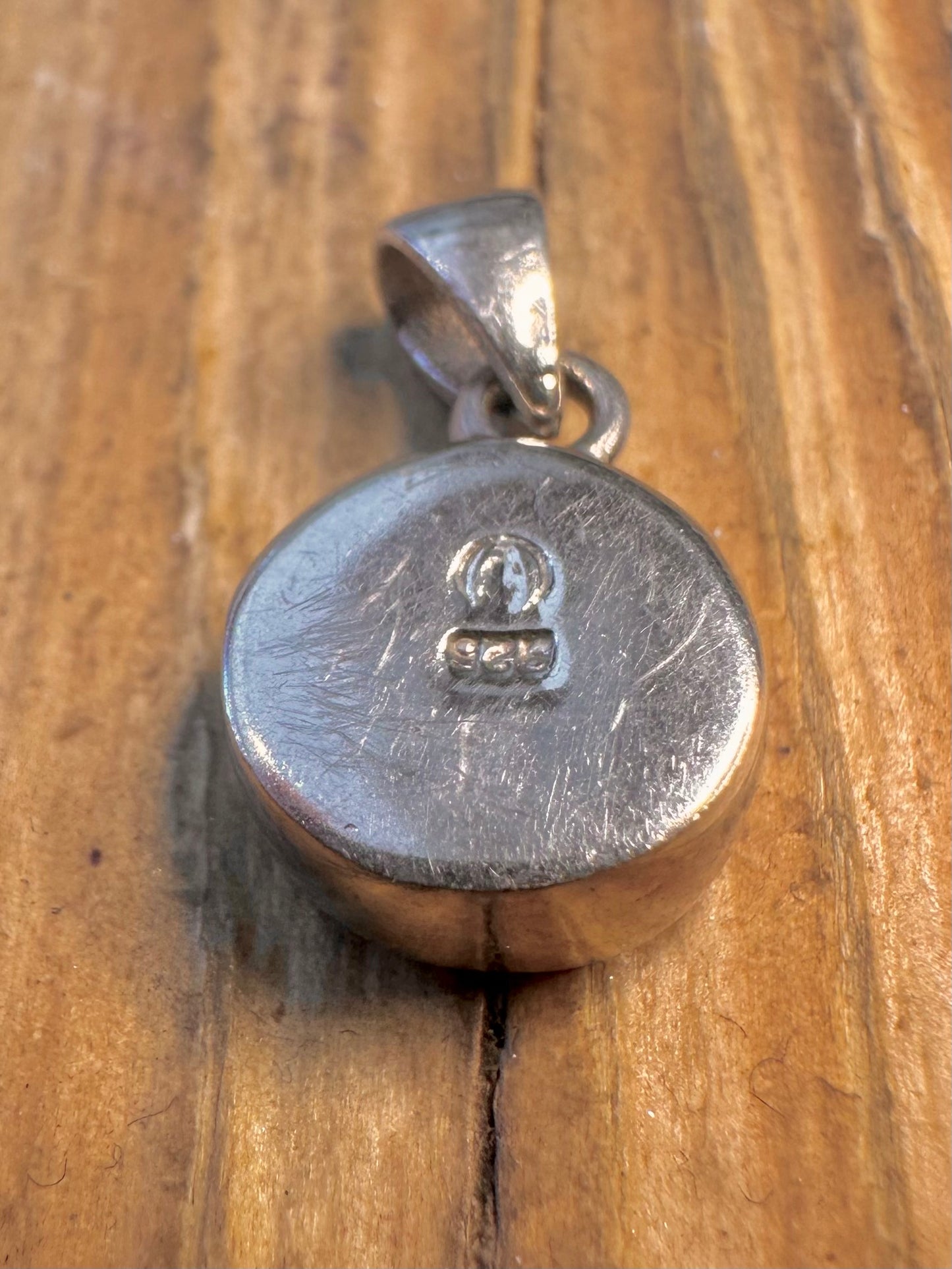 Opal Circle 925 Sterling Silver Pendant