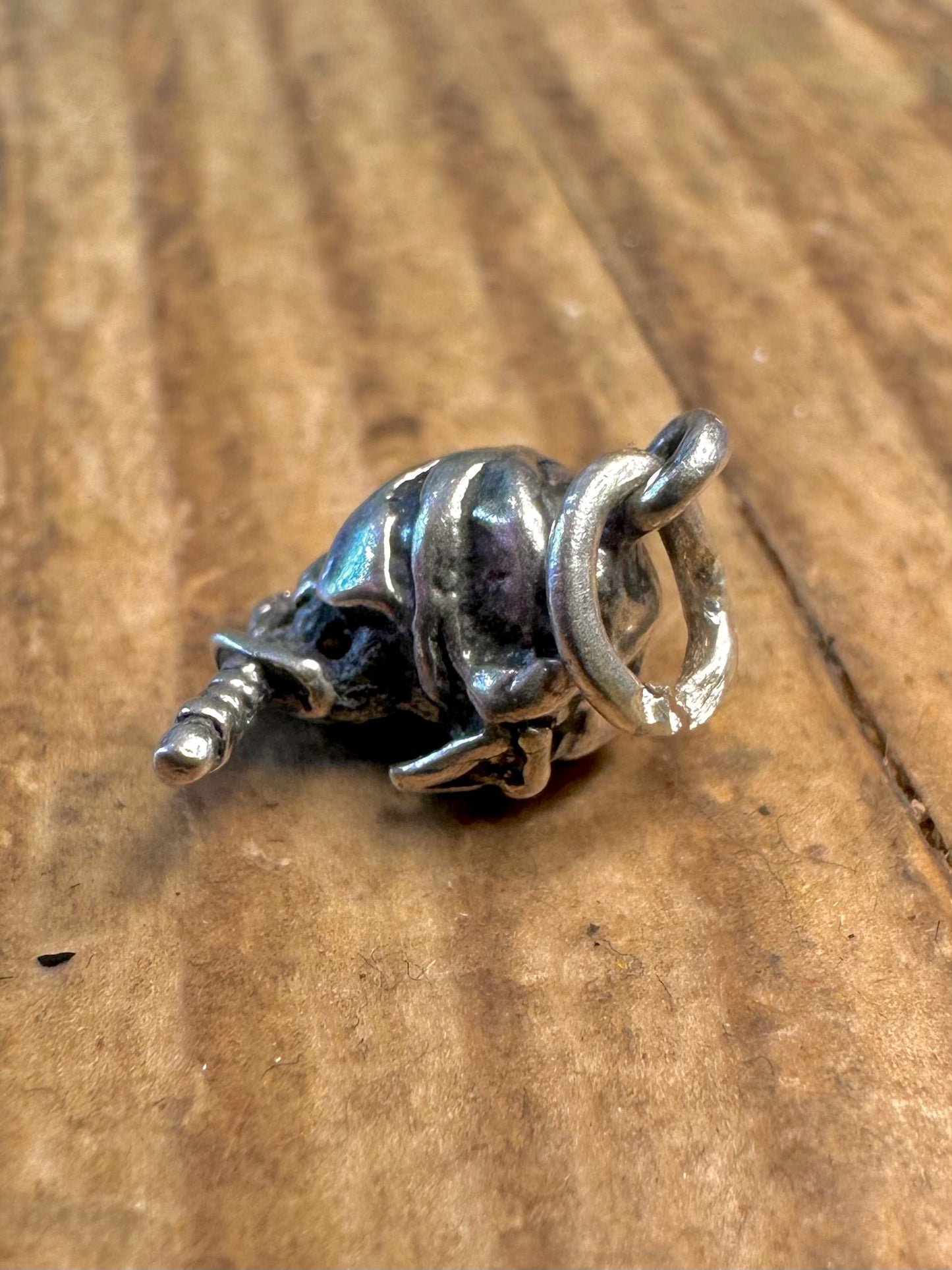 Pirate Skull with Dagger 925 Sterling Silver Charm Pendant