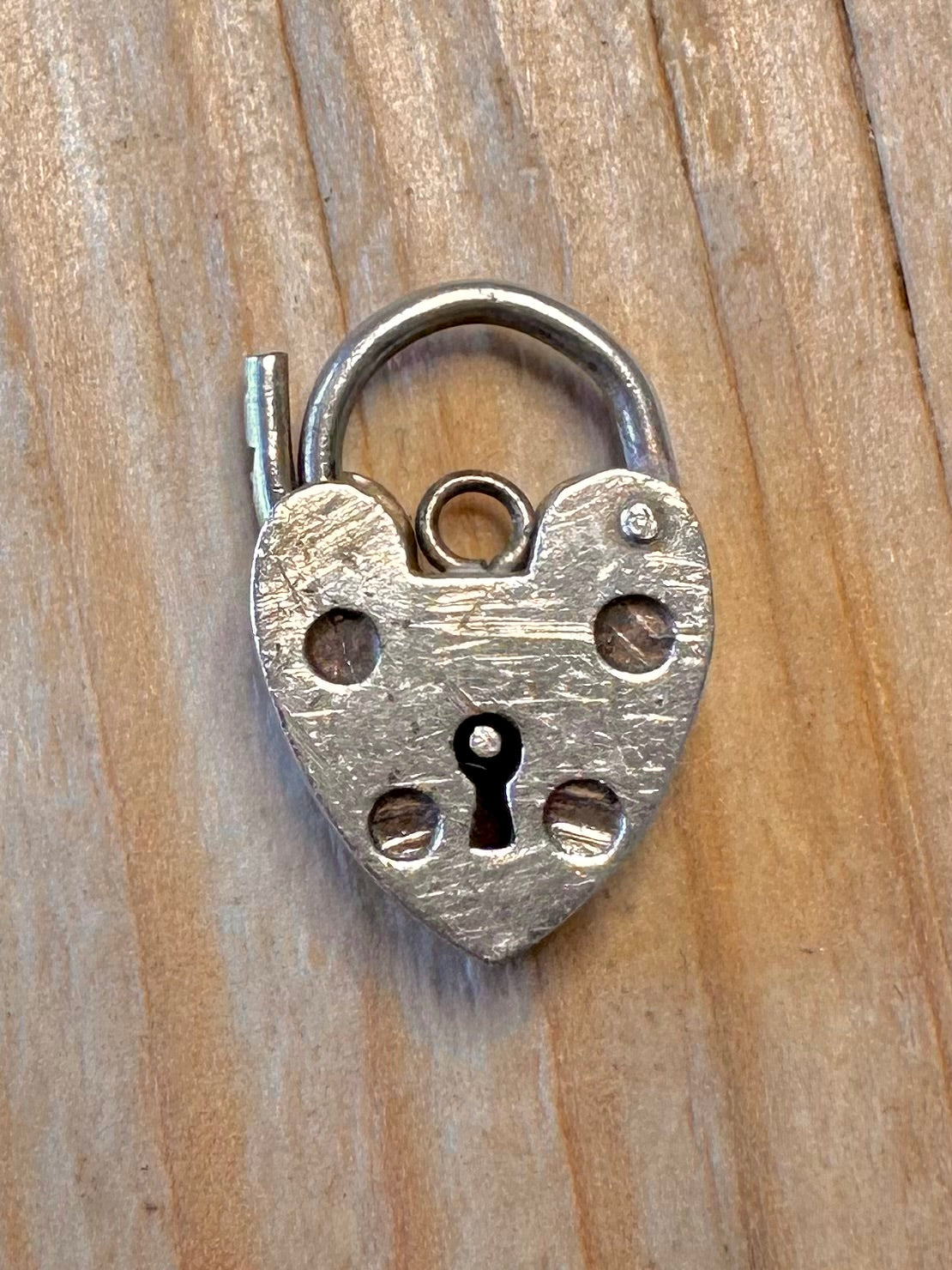 Vintage 1969 Heart Padlock 925 Silver Pendant