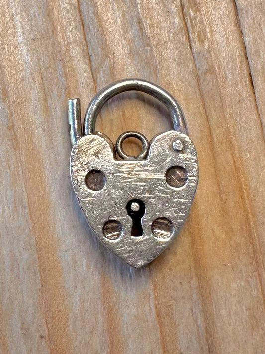 Vintage 1969 Heart Padlock 925 Silver Pendant