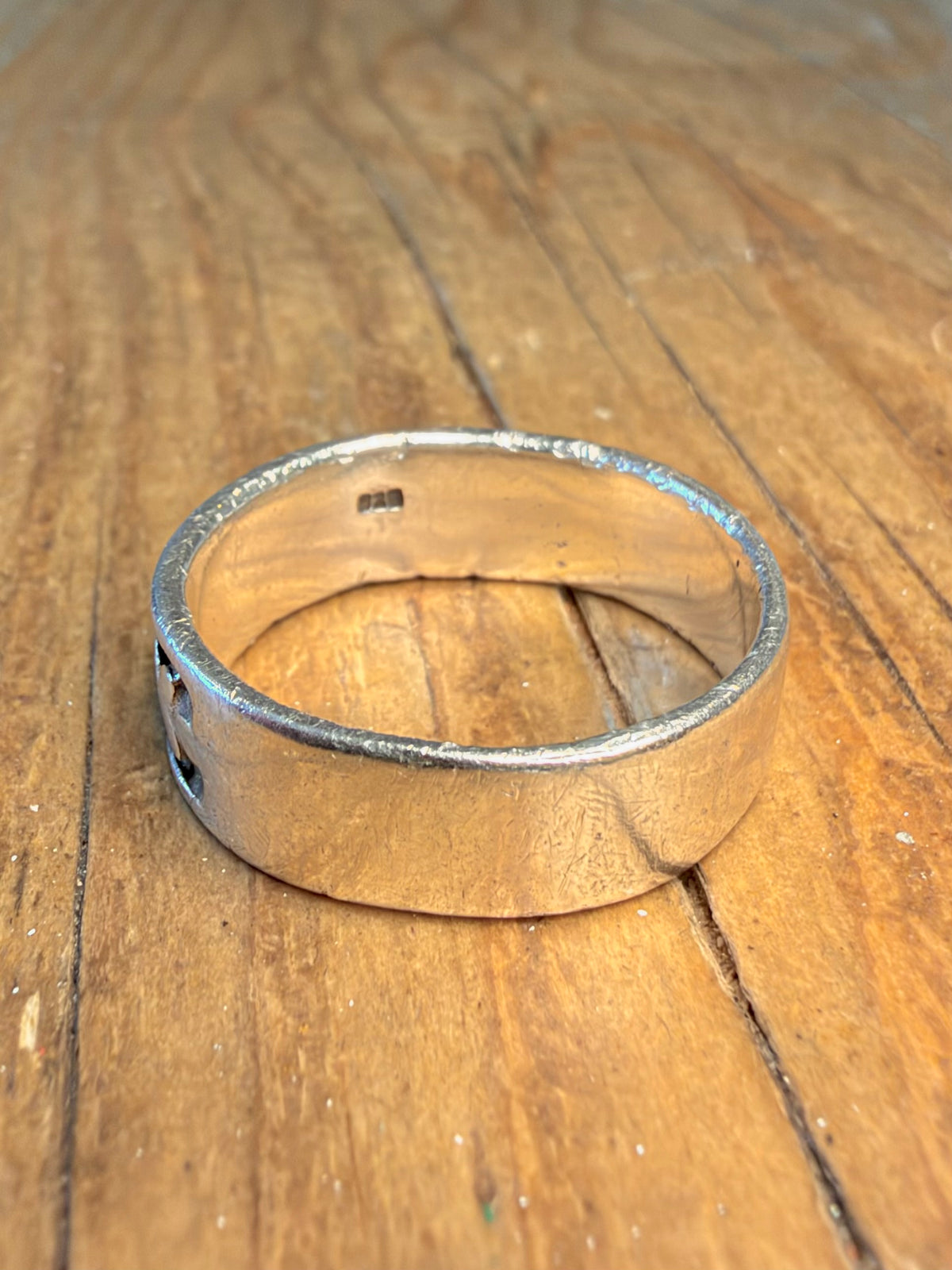 X and Dot Band 925 Sterling Silver Size  U Ring