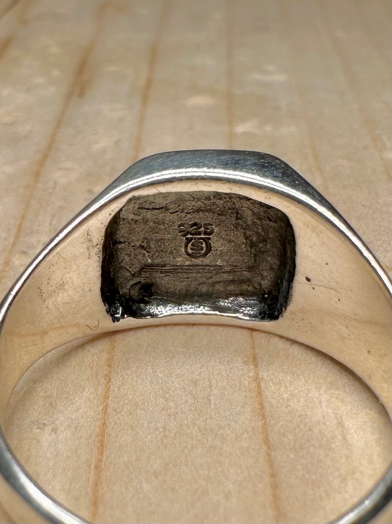 Square Signet 925 Sterling Silver Size T Ring