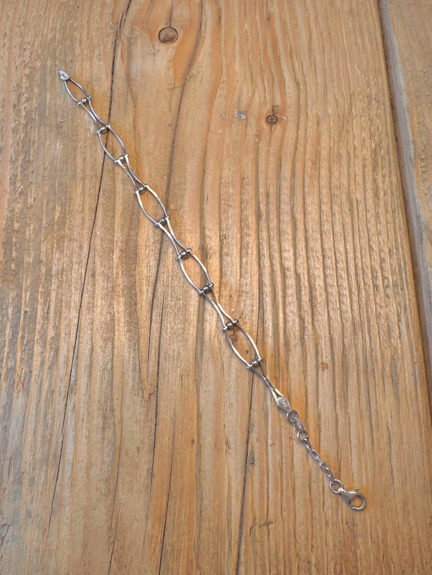 Abstract Link Italy 925 Sterling Silver 8 inch Bracelet