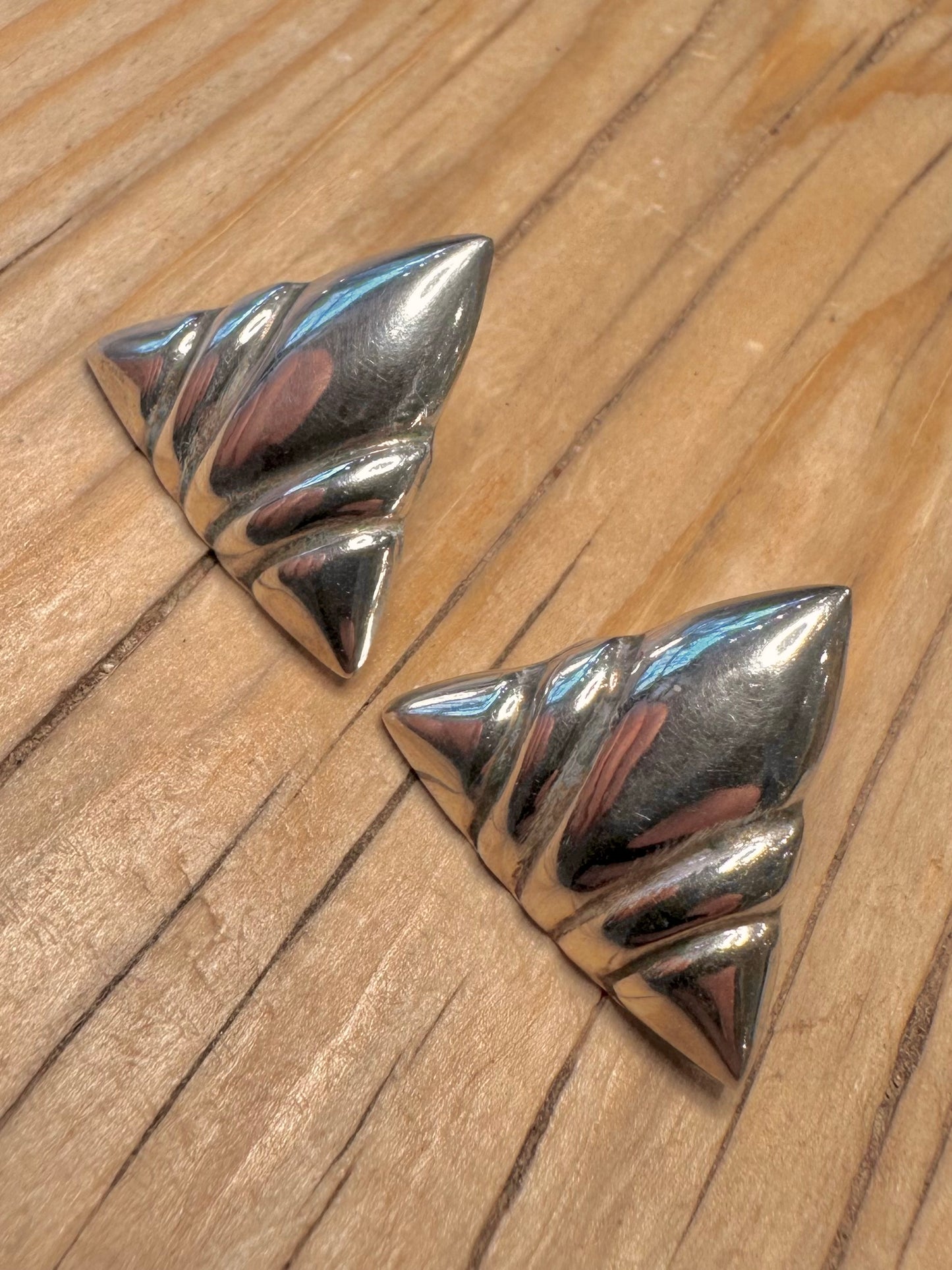 Abstract Triangle 925 Silver Stud Earrings