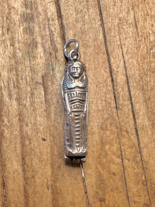 Ägyptischer Revival Klappsarkophag 925er Sterlingsilber