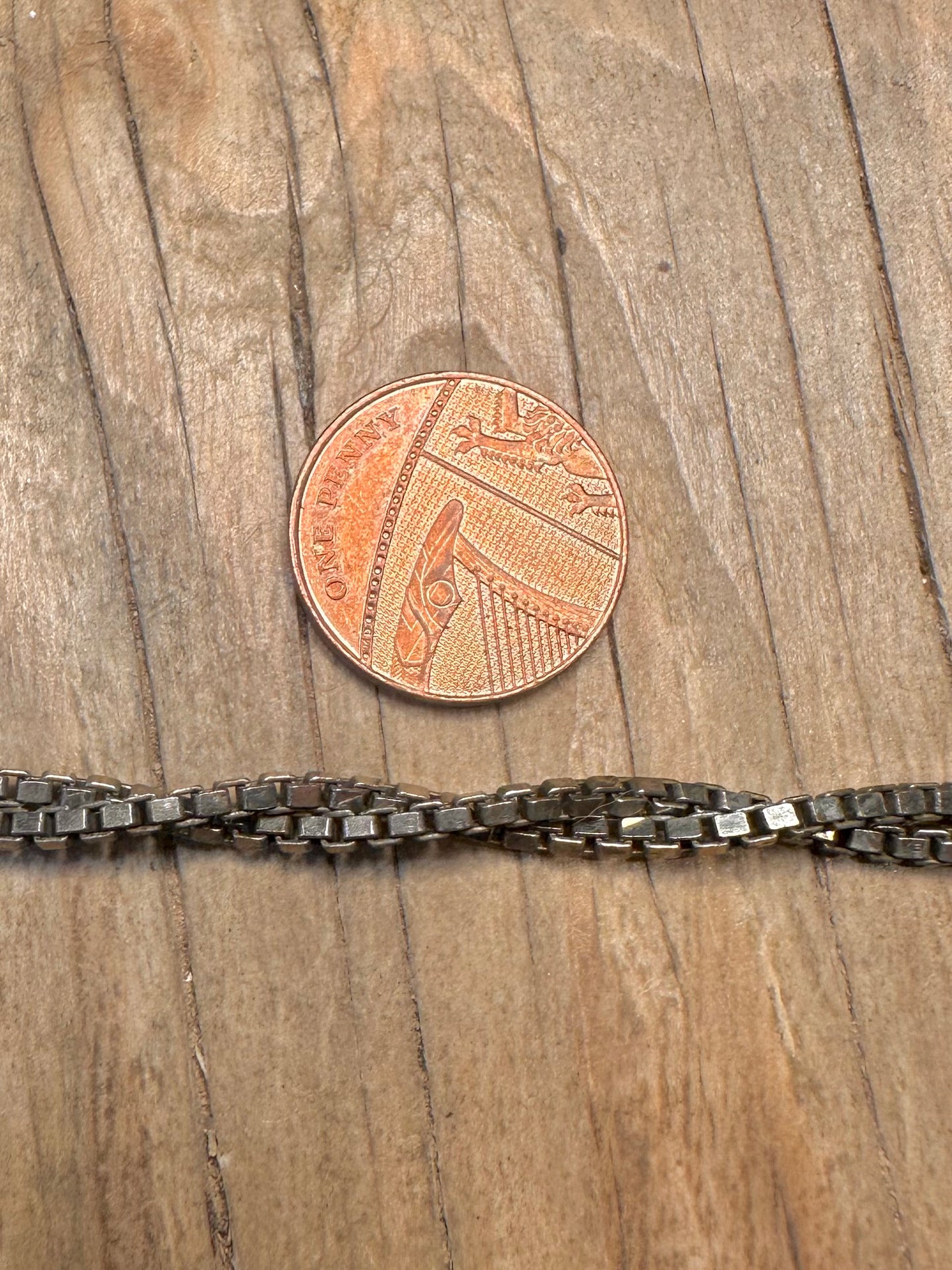 Vintage Twisted Box Chain 925 Sterling Silver 19.6 inch Necklace