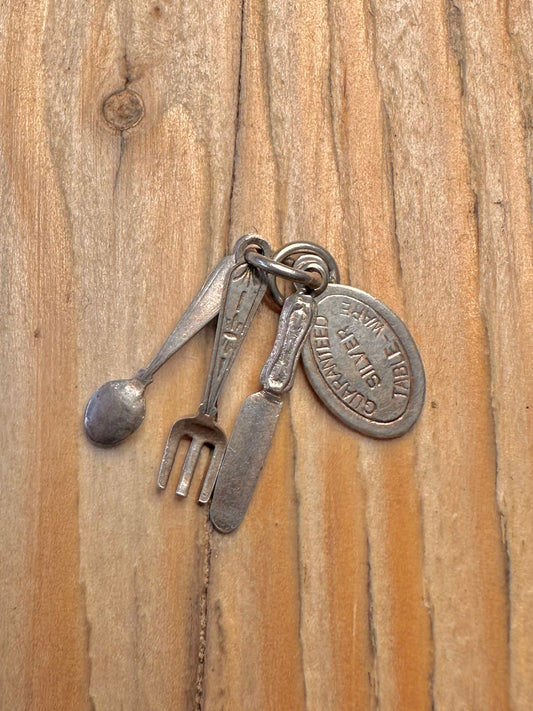 Vintage Cutlery 925 Sterling Silver Charm Pendant