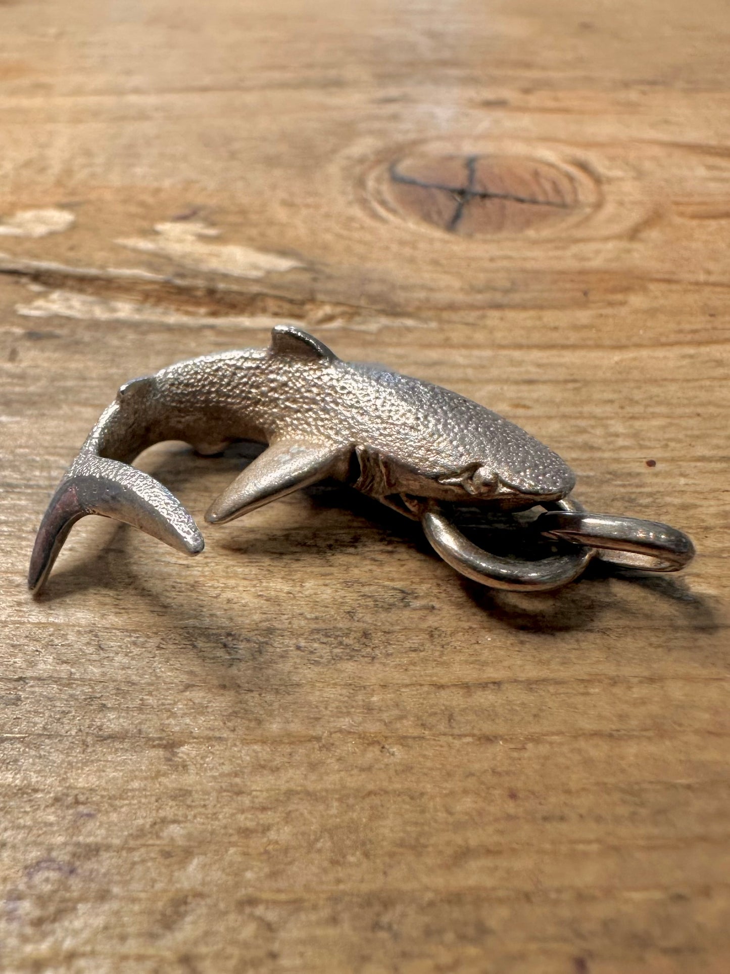 Vintage Solid Shark 925 Silver Pendant