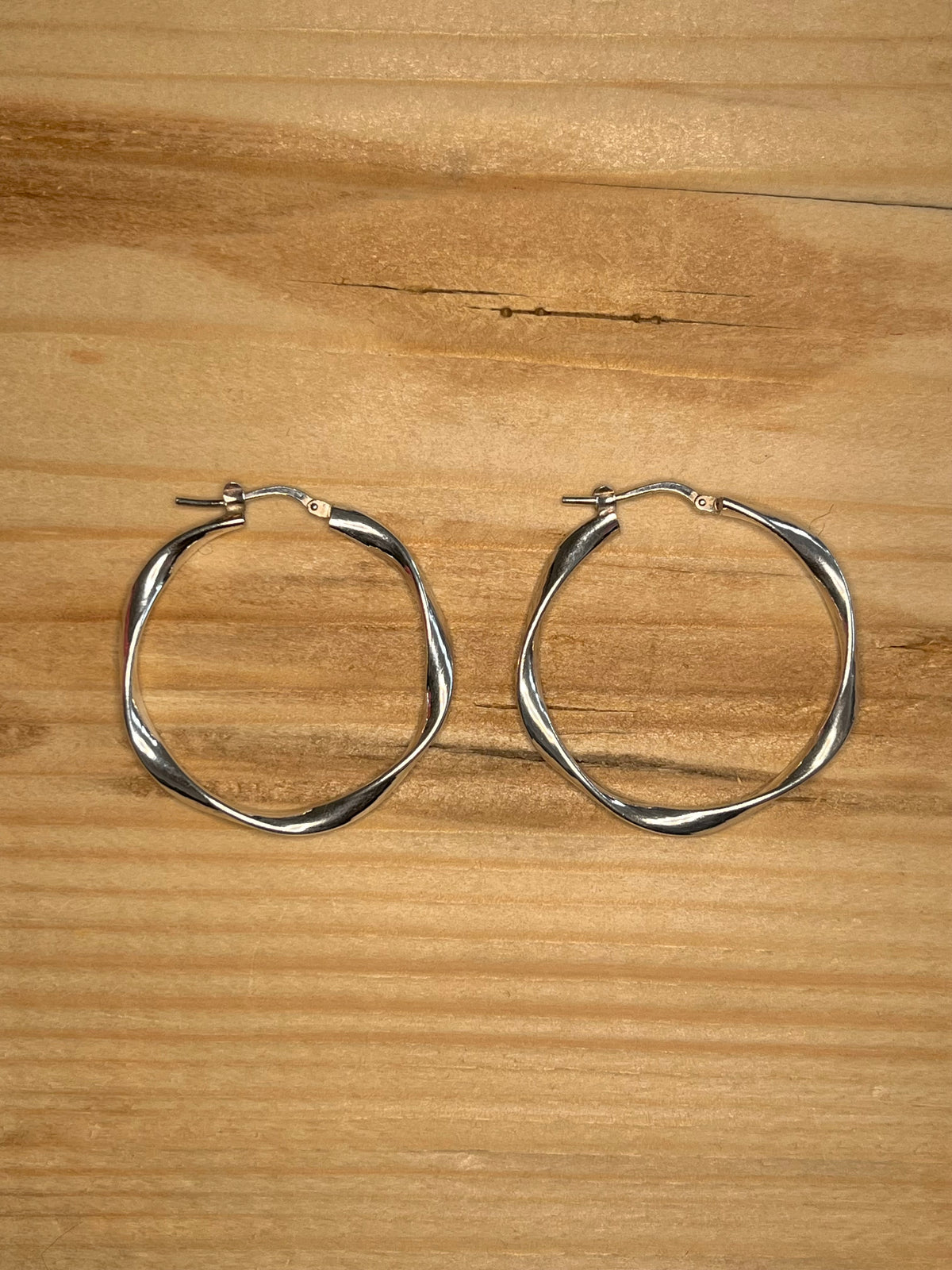 Twisted Hoops ITALY 925 Sterling Silver Hoop Earrings