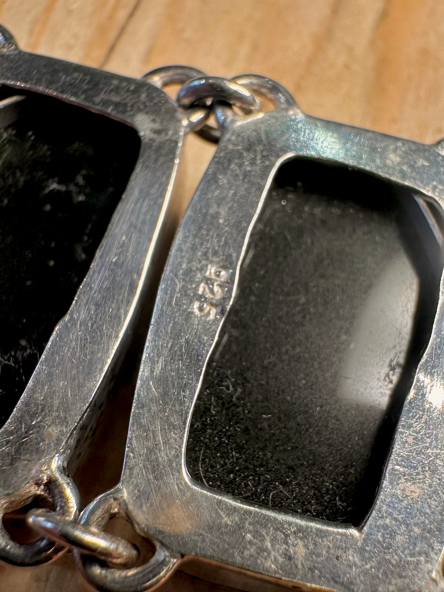 Vintage Blue and Green Reflective 925 Sterling Silver 6 to 7.5 inch Bracelet