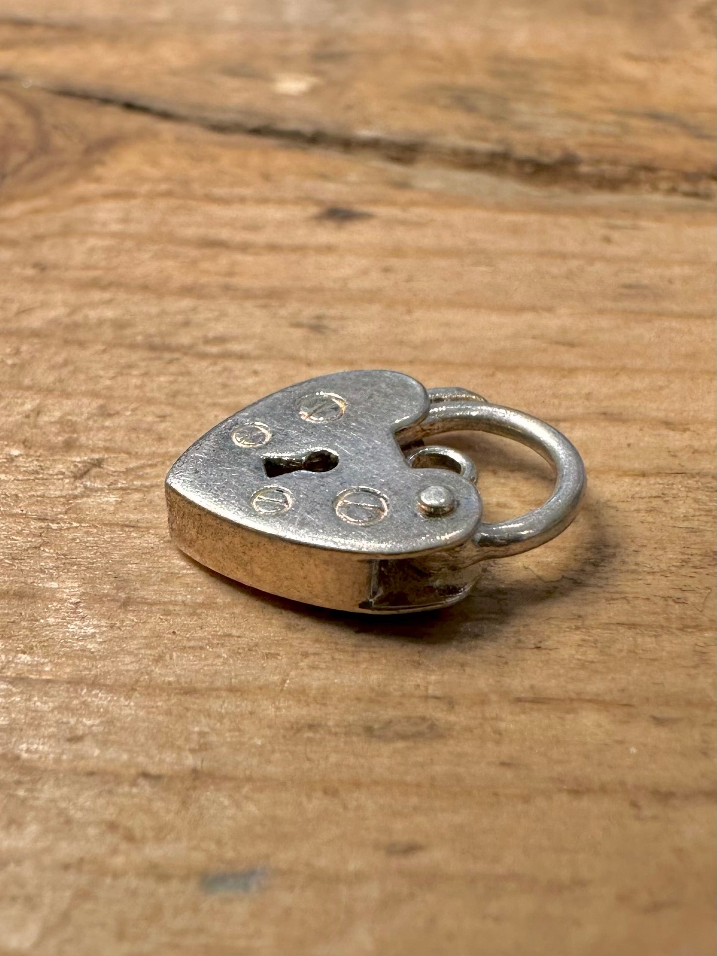 Vintage Heart Padlock 925 Silver Pendant