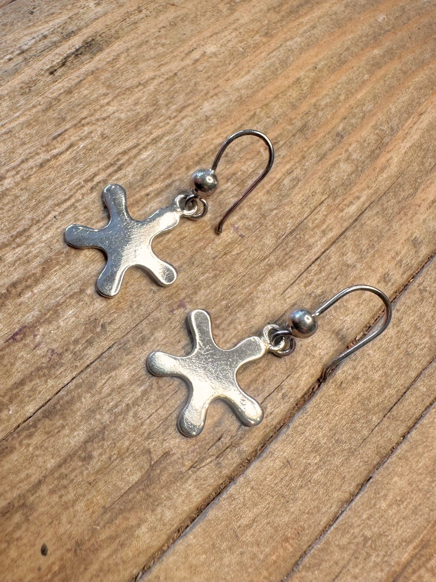 Abstract Star 925 Sterling Silver Earrings