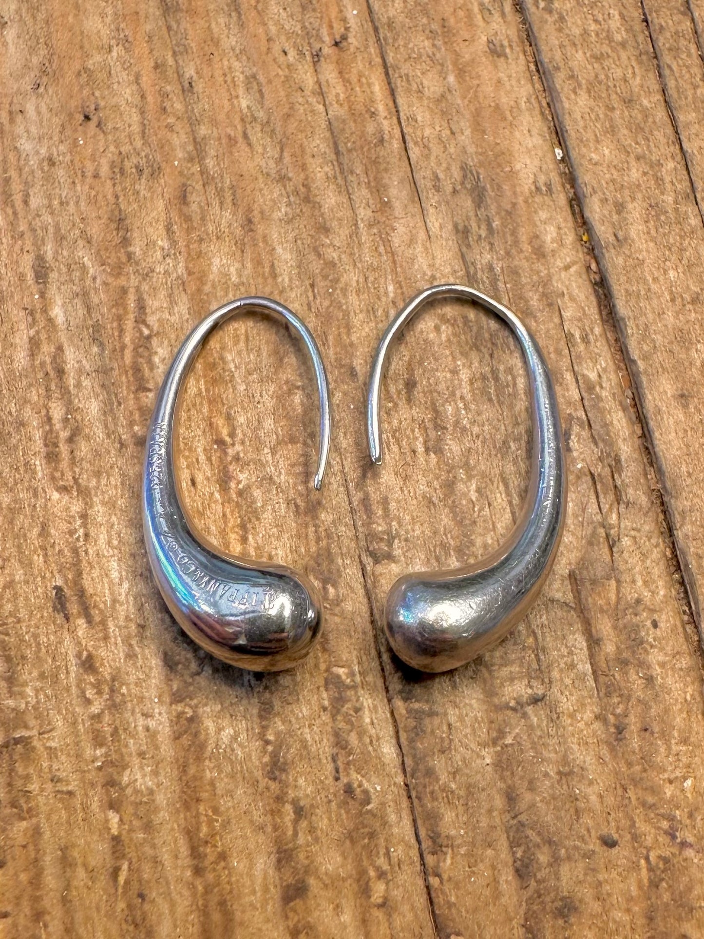 Tiffany & Co Elsa Peretti Teardrop Spain 925 Sterling Silver Earrings
