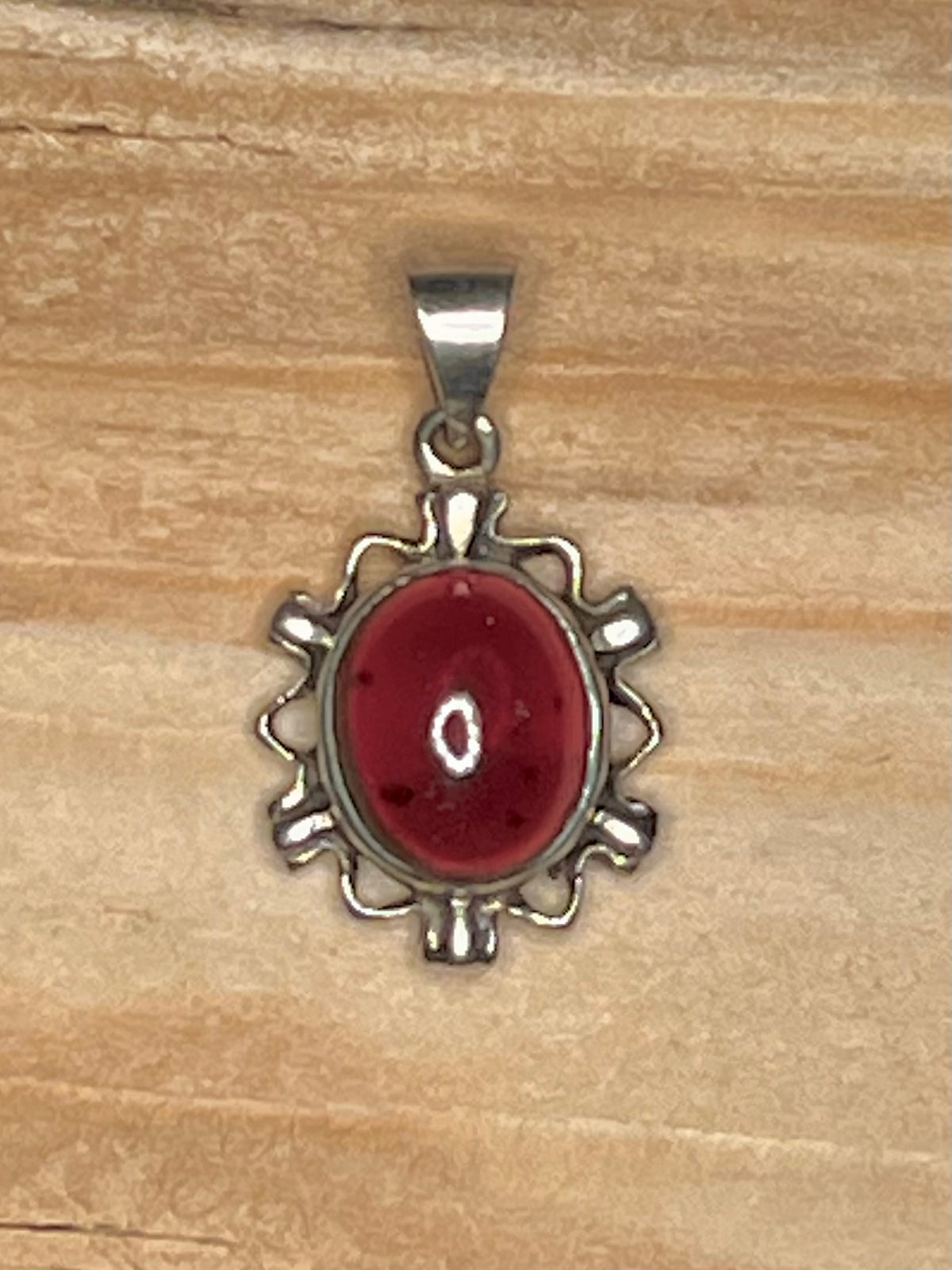 Garnet Boho 925 Sterling Silver Pendant
