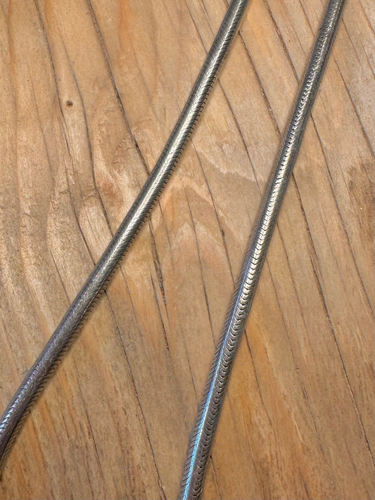 Vintage Thick Snake Chain 925 Sterling Silver 17.5 inch Necklace