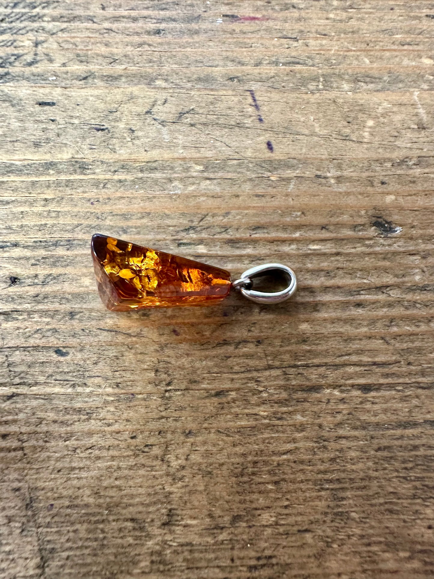 Abstract Amber 925 Silver Pendant