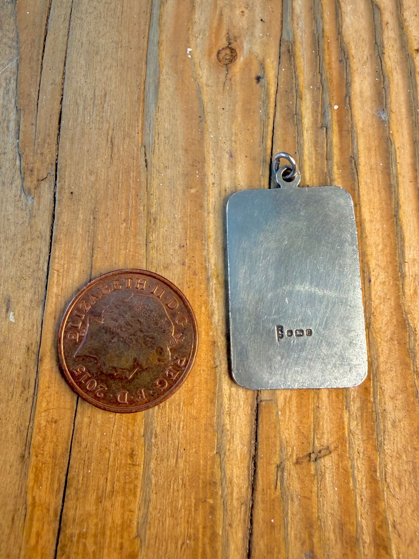 St Christopher 1977 Rectangle 925 Sterling Silver Pendant