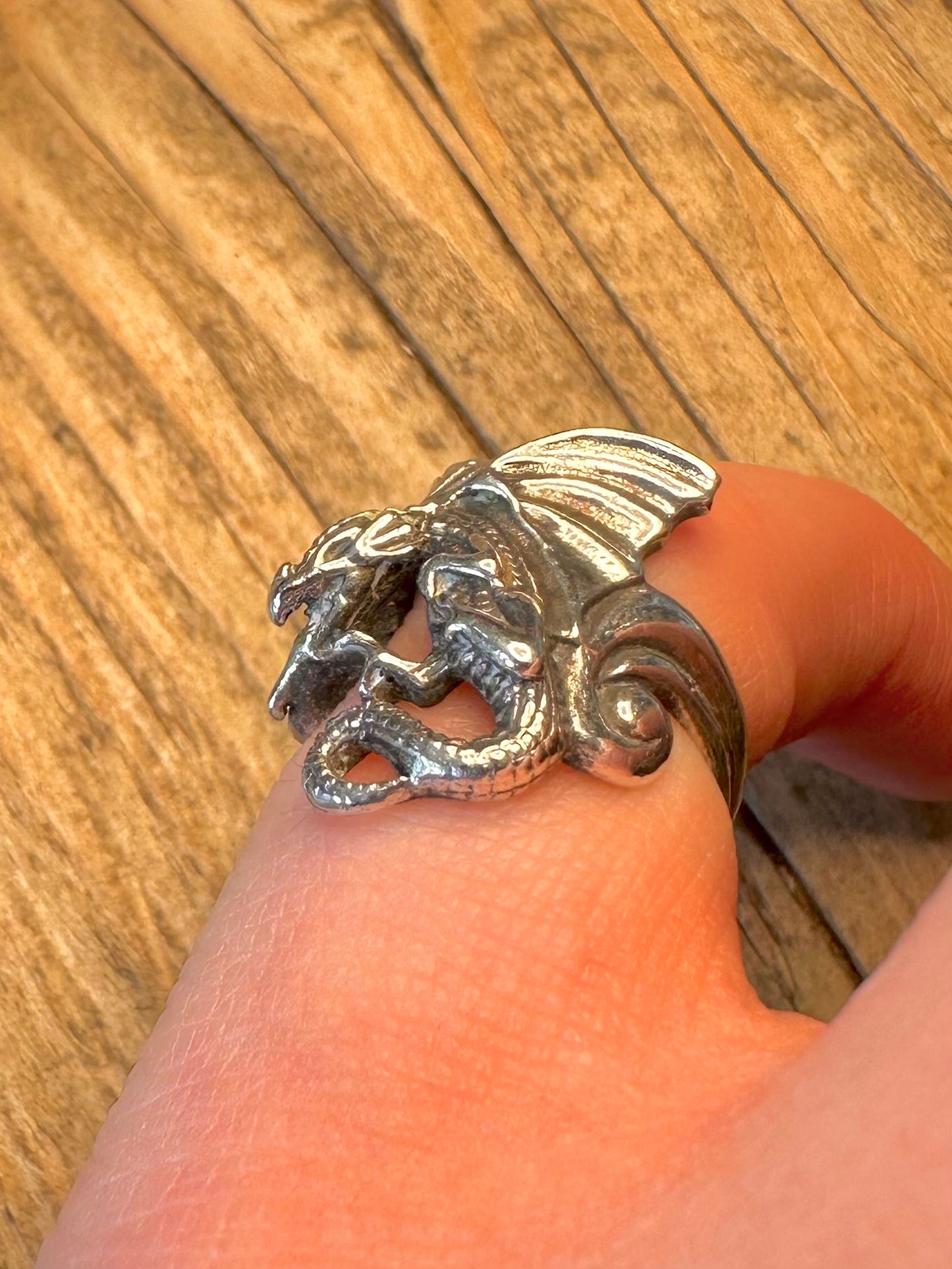 Drachenring aus 925er Sterlingsilber, Größe J