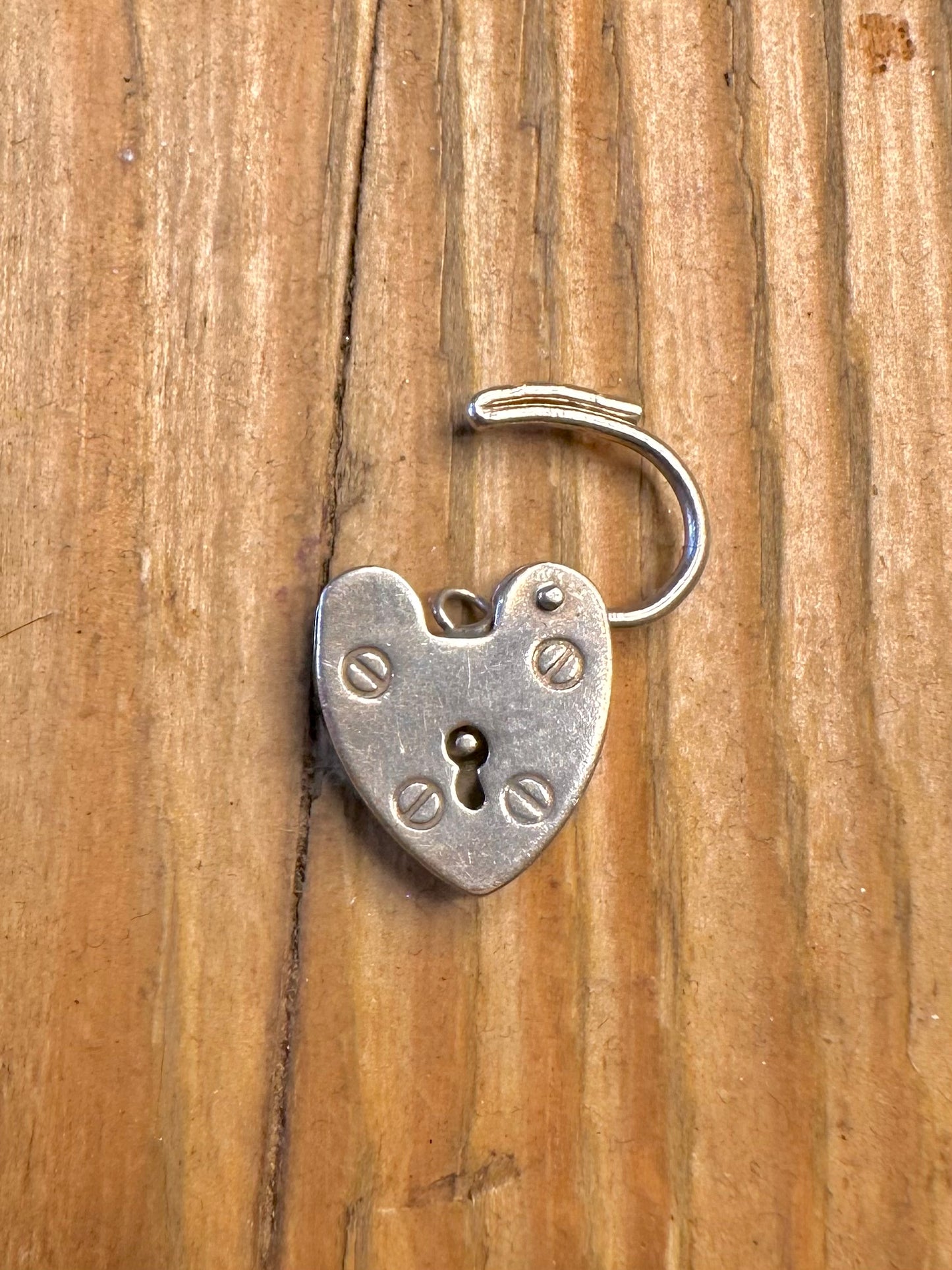 Heart Padlock Hallmarked 925 Sterling Silver Charm Pendant