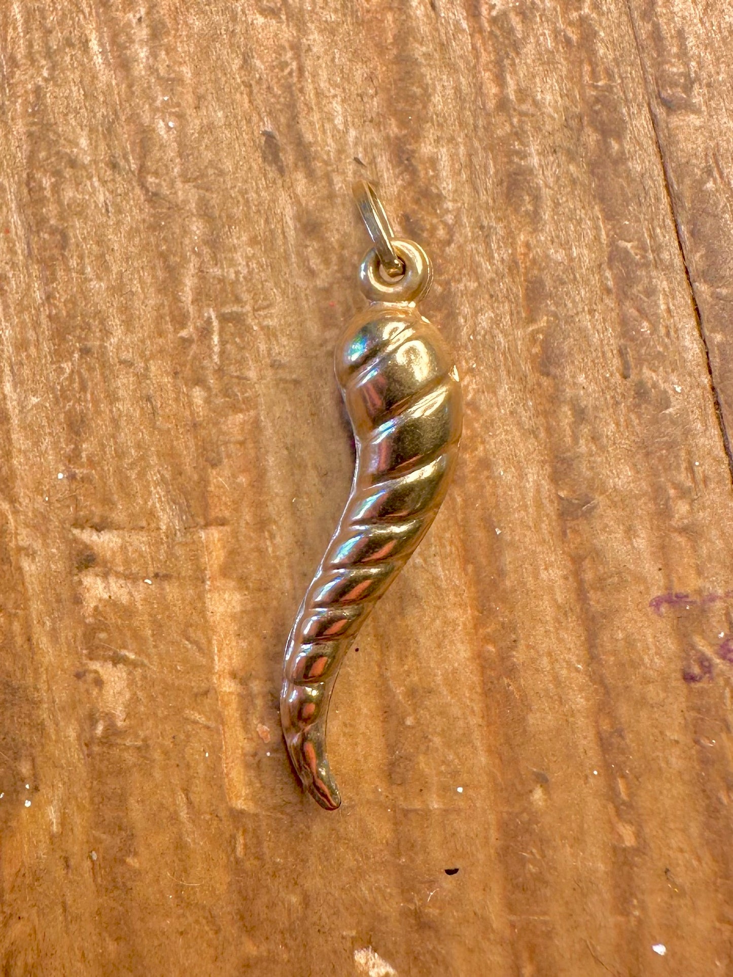9K Gold Italian Horn Cornicello Pendant