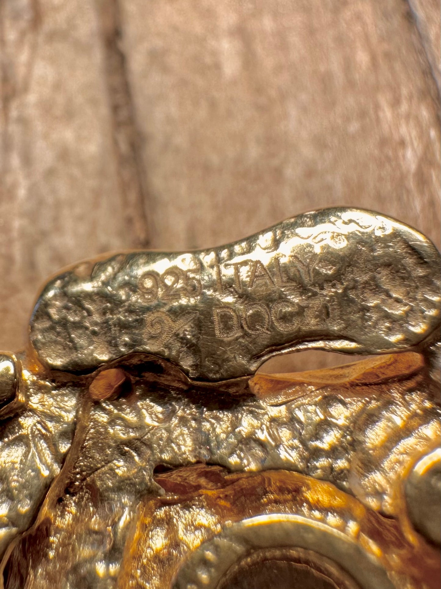 Modern Flower DQCZ Stone Gold on 925 Sterling Silver Pendant