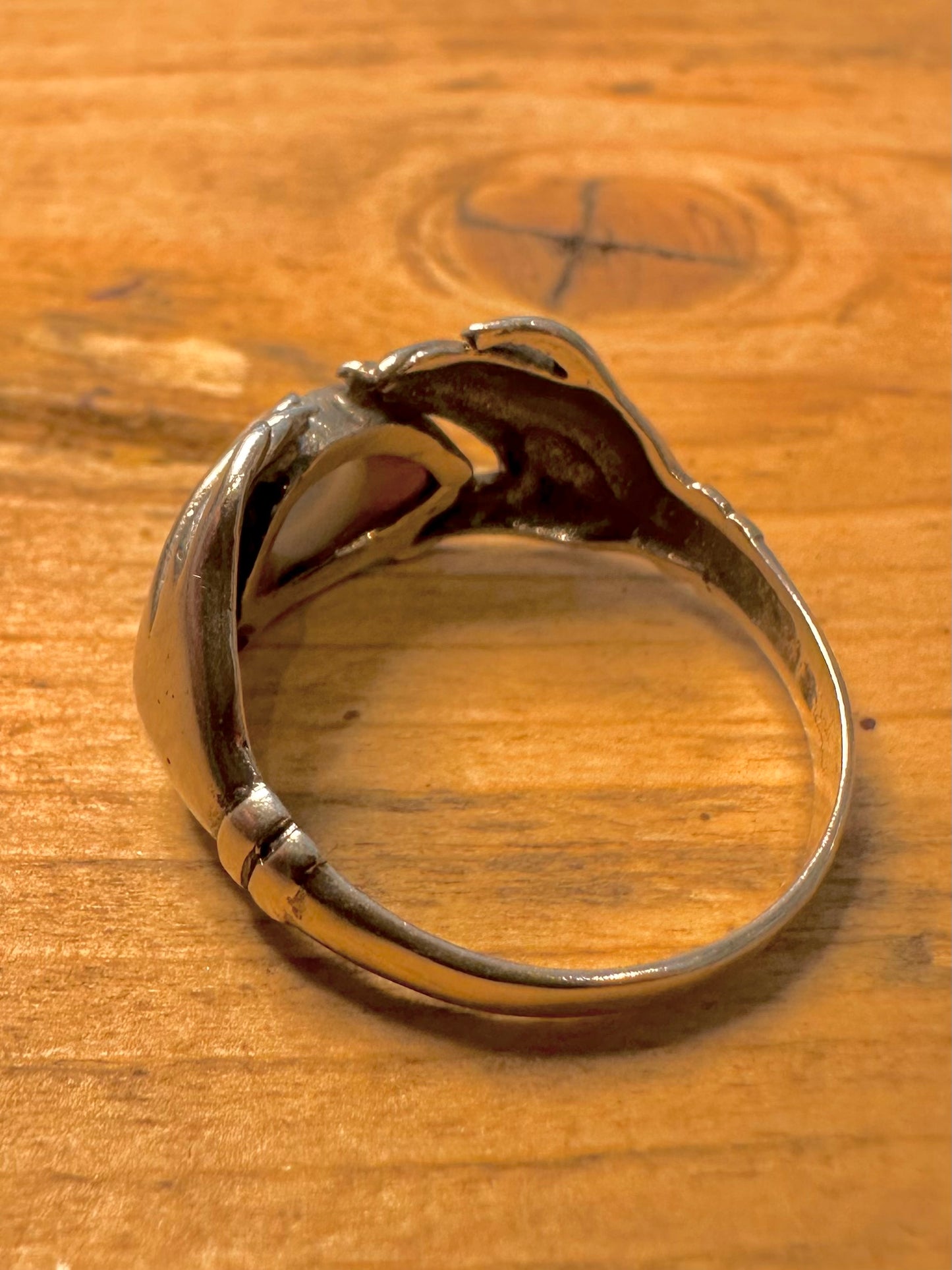 Vintage Evil Eye Hands 925 Silver Size W1/2 Ring