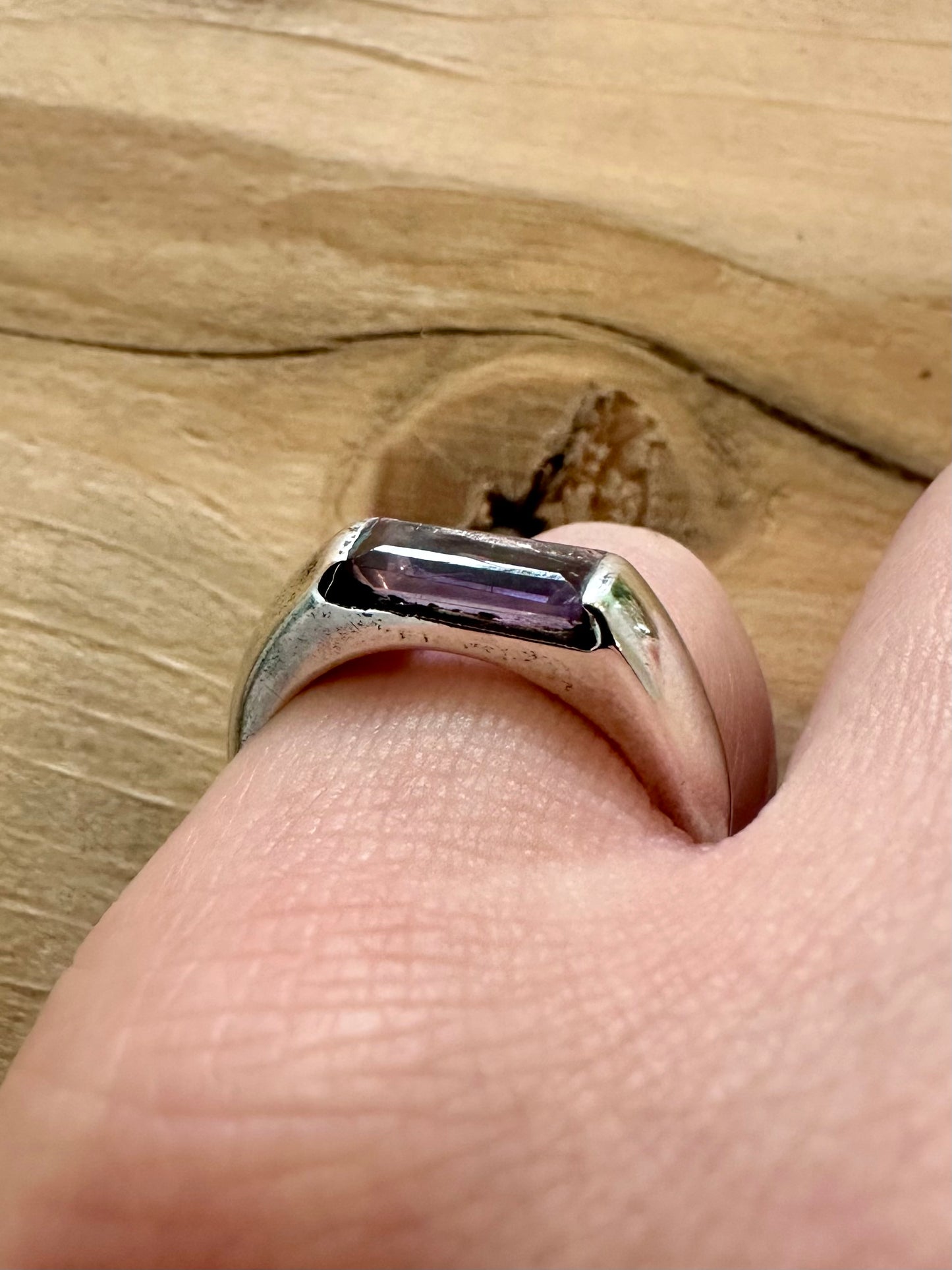 Modern Amethyst 925 Silver Size O Ring