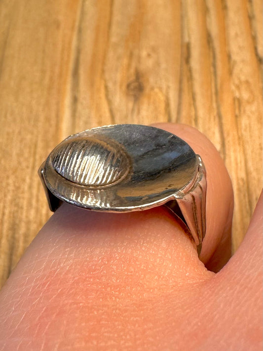 Abstract Modernist Czechoslovakia Disc 900 Silver Size L Ring
