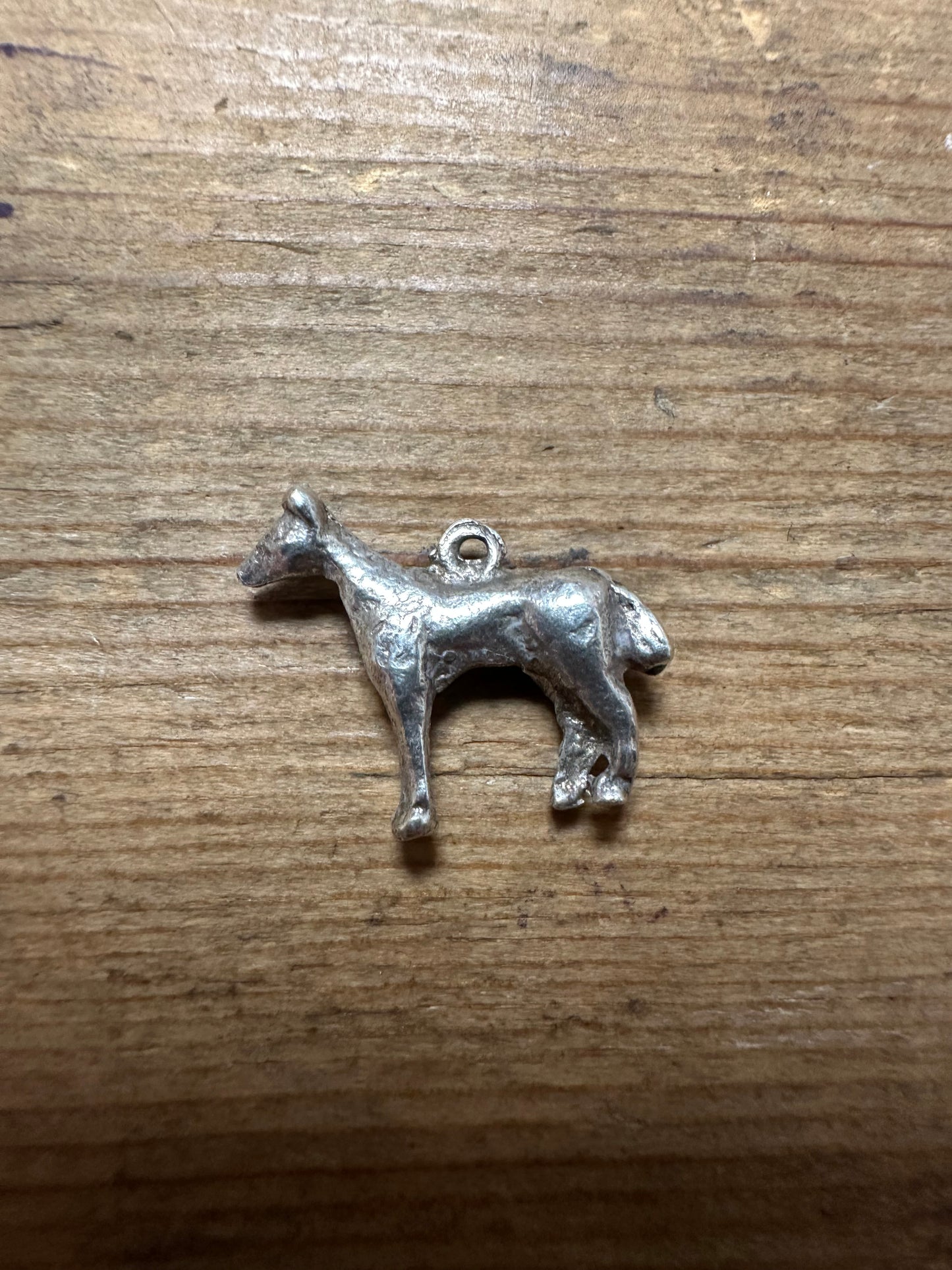 Vintage Dog Silver Charm Pendant