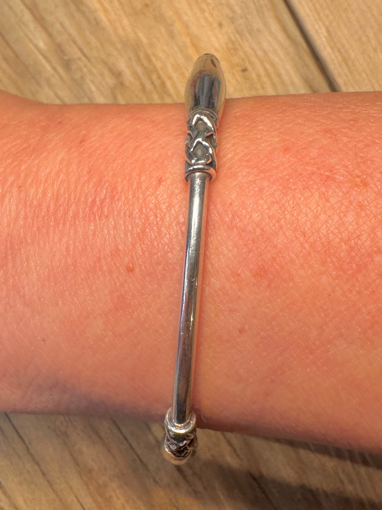 Vintage Bail Style 925 Sterling Silver Bangle
