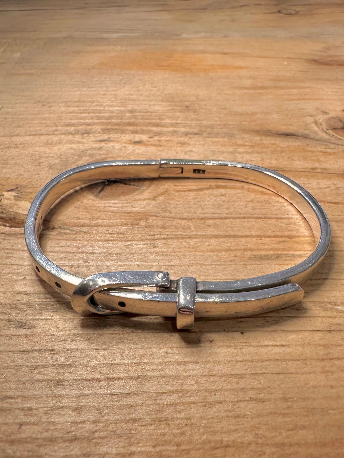Vintage 1998 Buckle Clasp 925 Silver Bangle