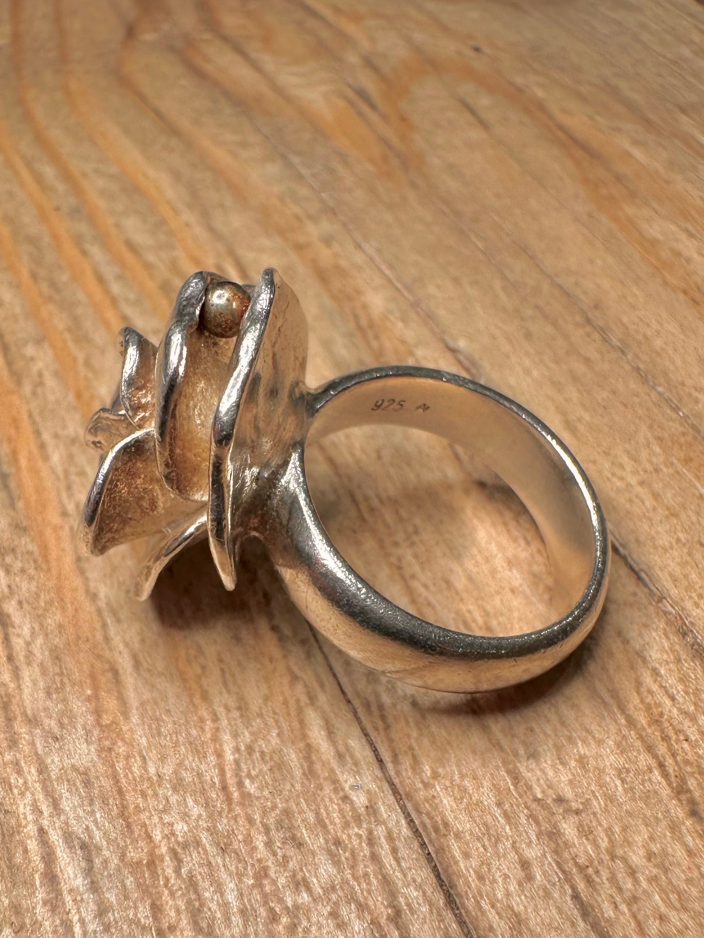 Vintage Rose 925 Sterling Silver Size O1/2 Ring