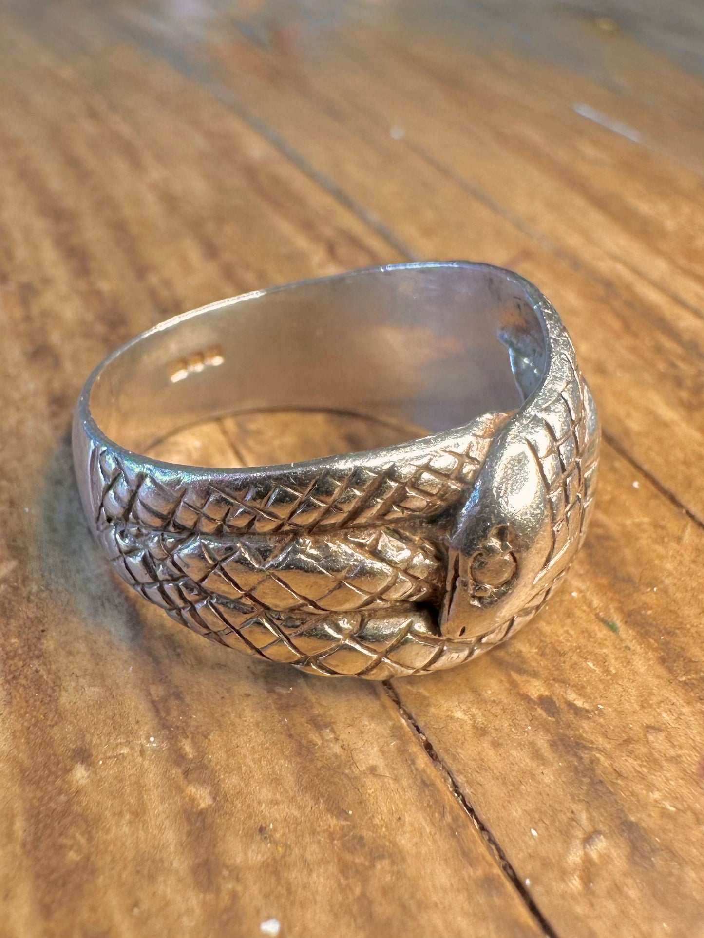 Interwoven 1975 Snakes 925 Sterling Silver Size T Ring