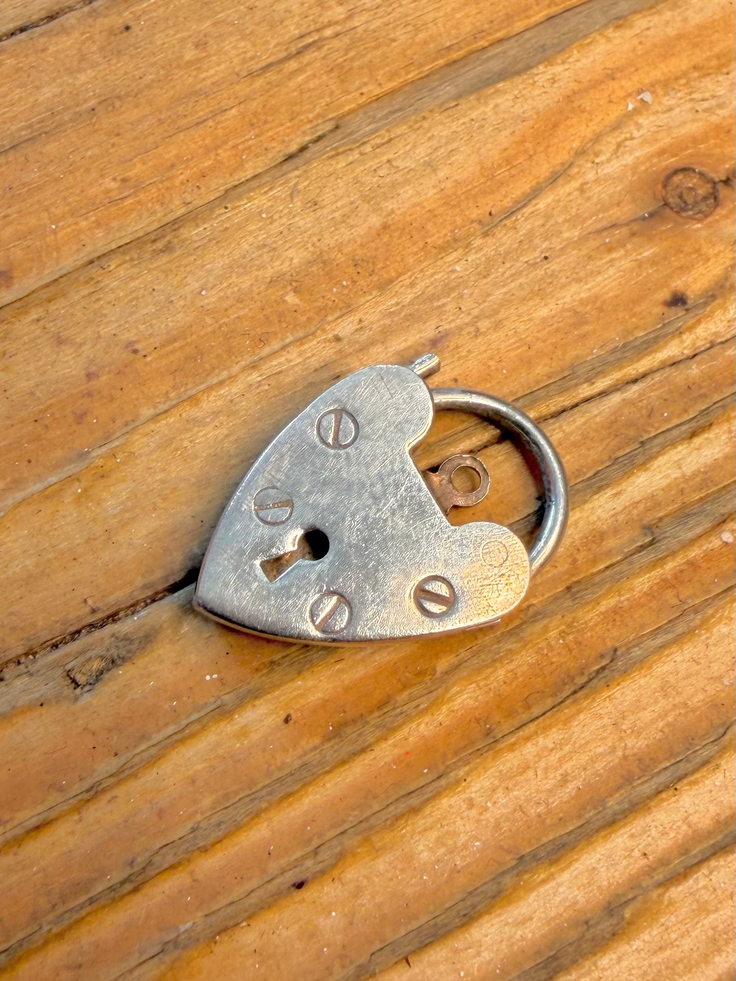 Heart 1975 Padlock Maker D&BS Birmingham 925 Sterling Silver Pendant
