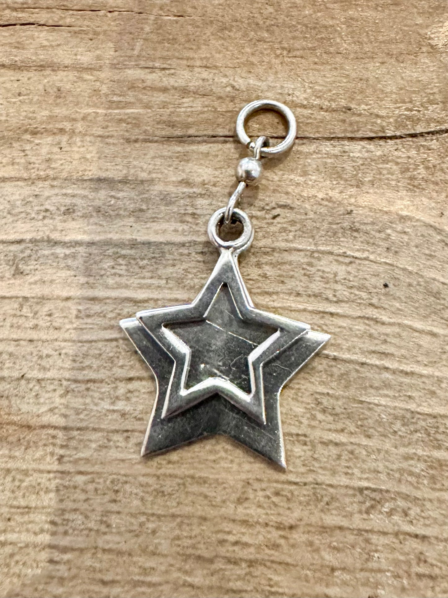 Vintage Double Star 925 Silver Pendant