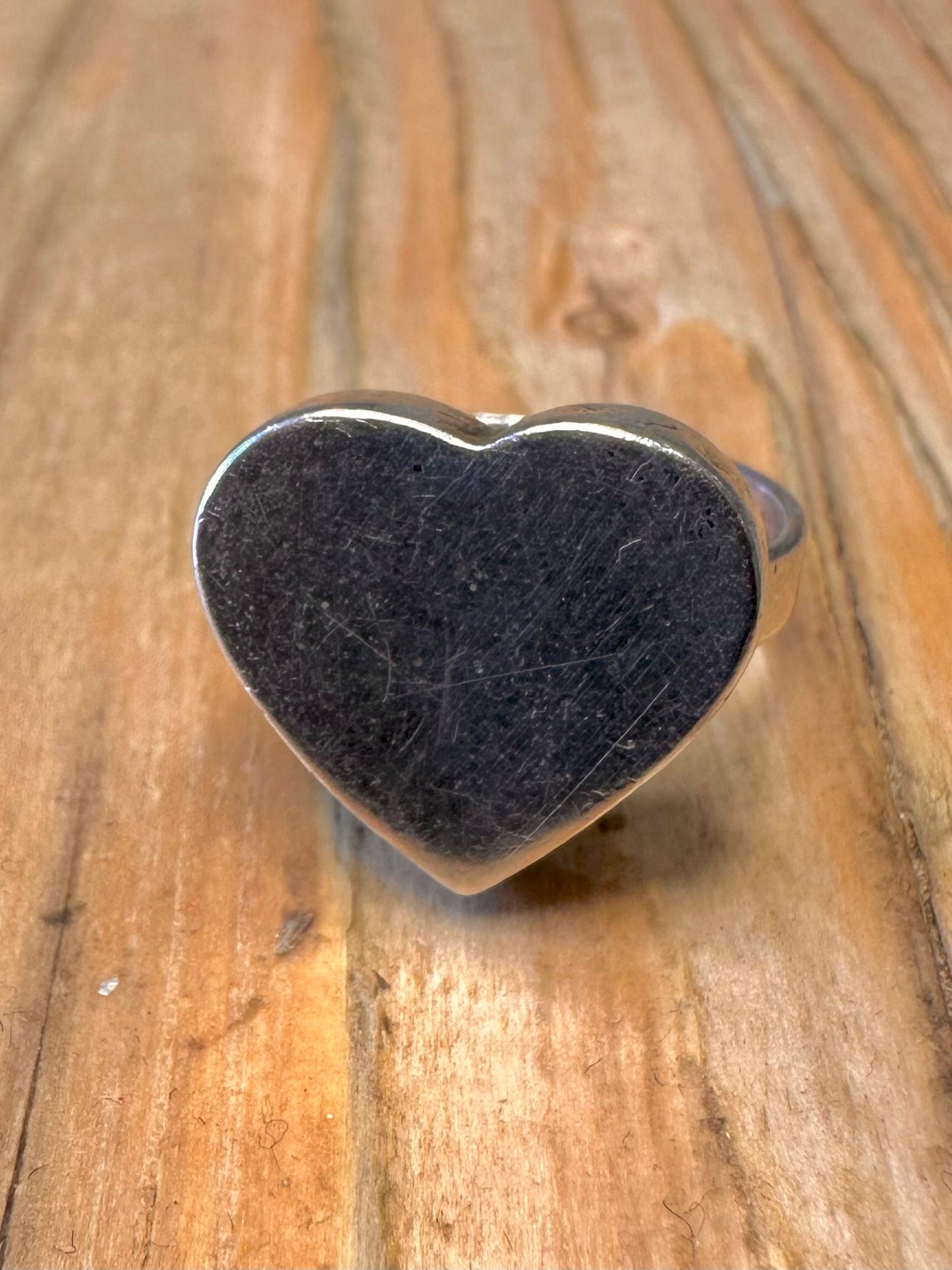 Vintage Heart 925 Sterling Silver Size M Ring