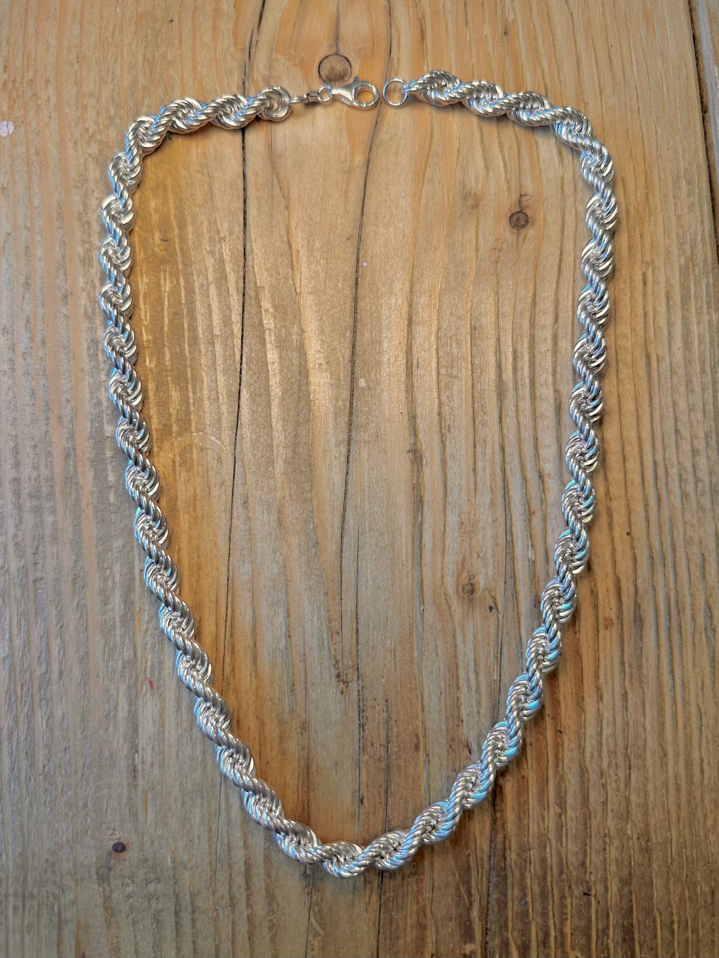Chunky Rope Chain 925 Sterling Silver 19.5 inch Necklace