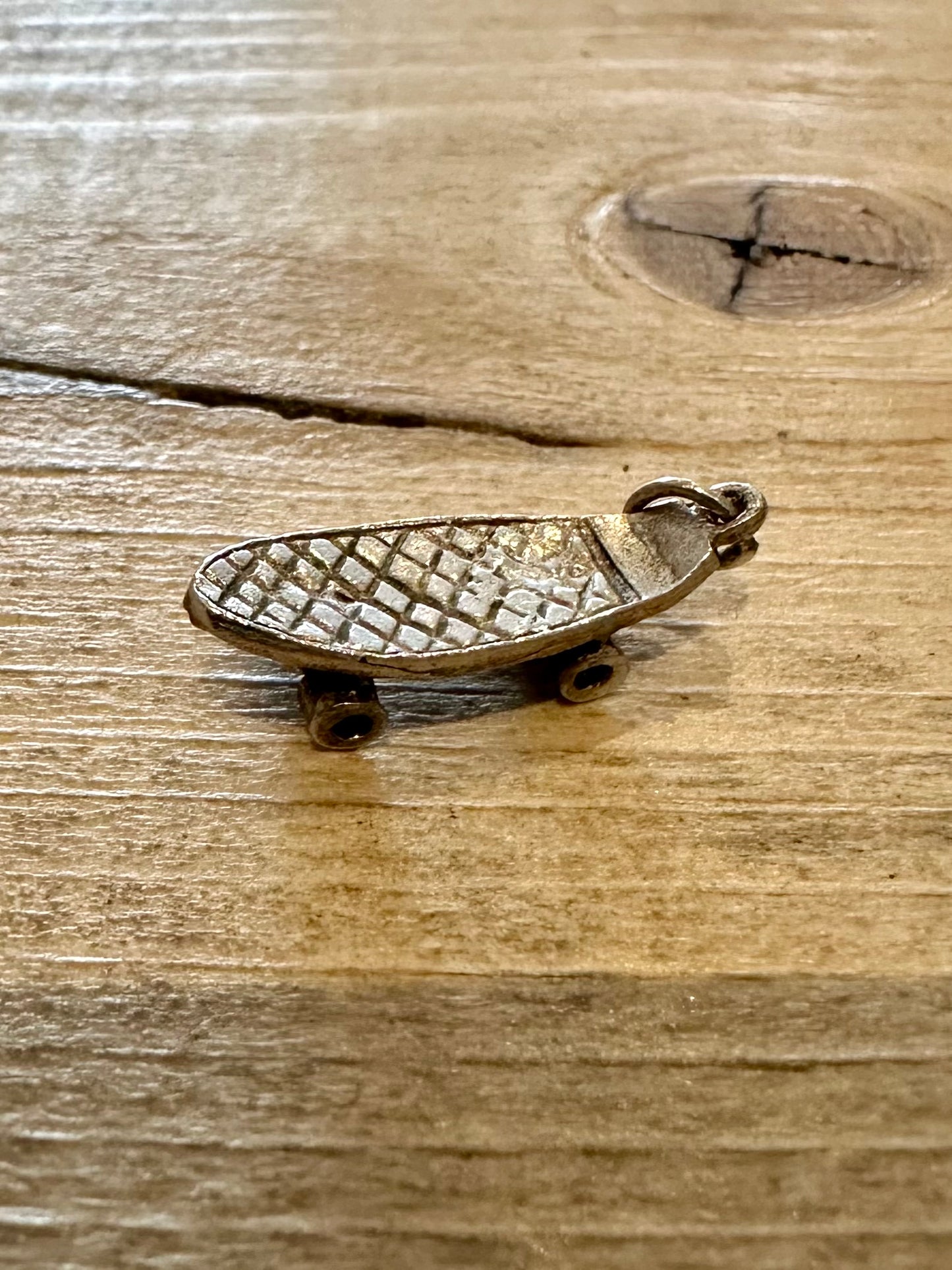 Vintage Skateboard 925 Silver Charm Pendant