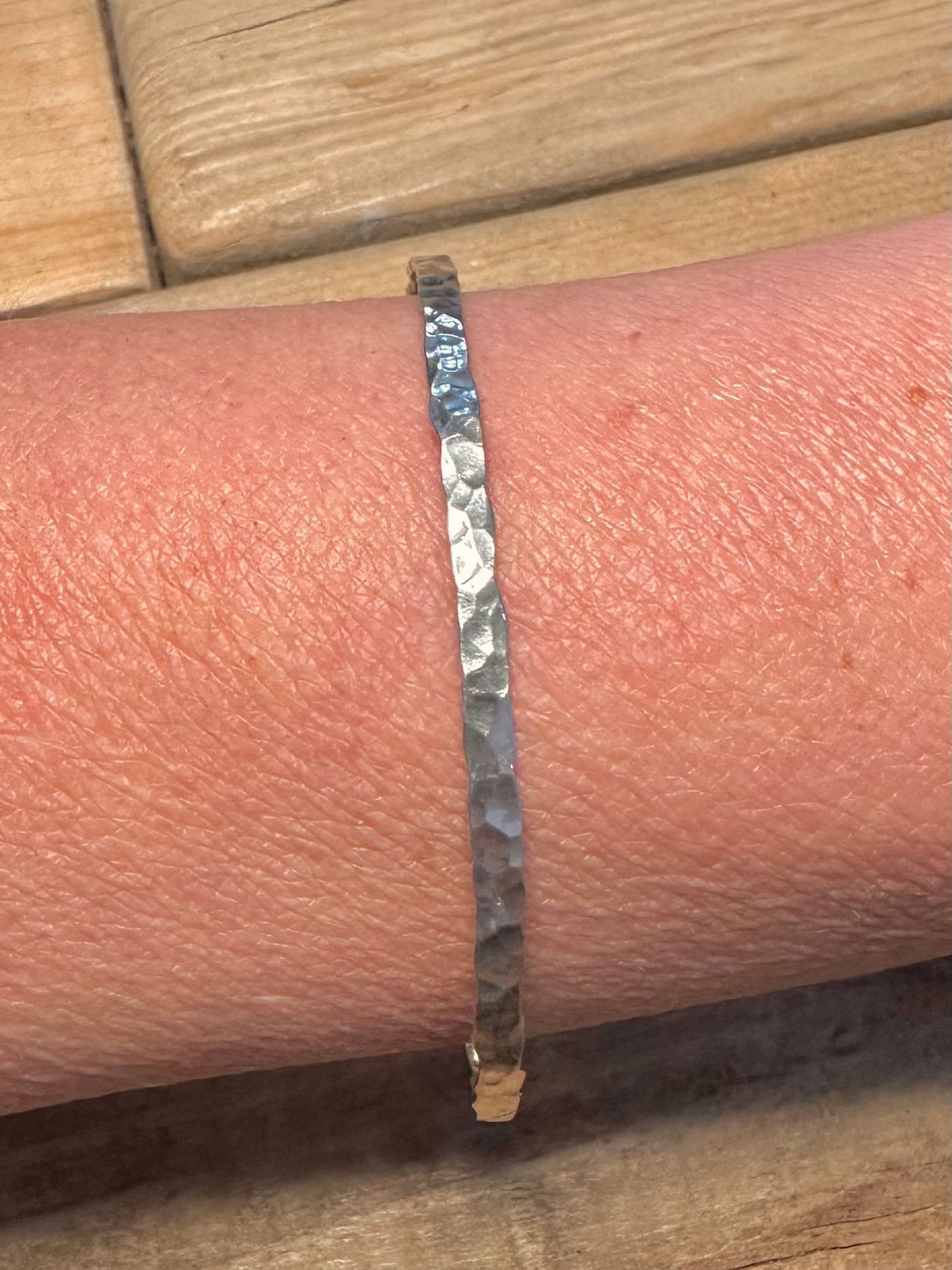 Vintage Hammered 925 Silver Bangle