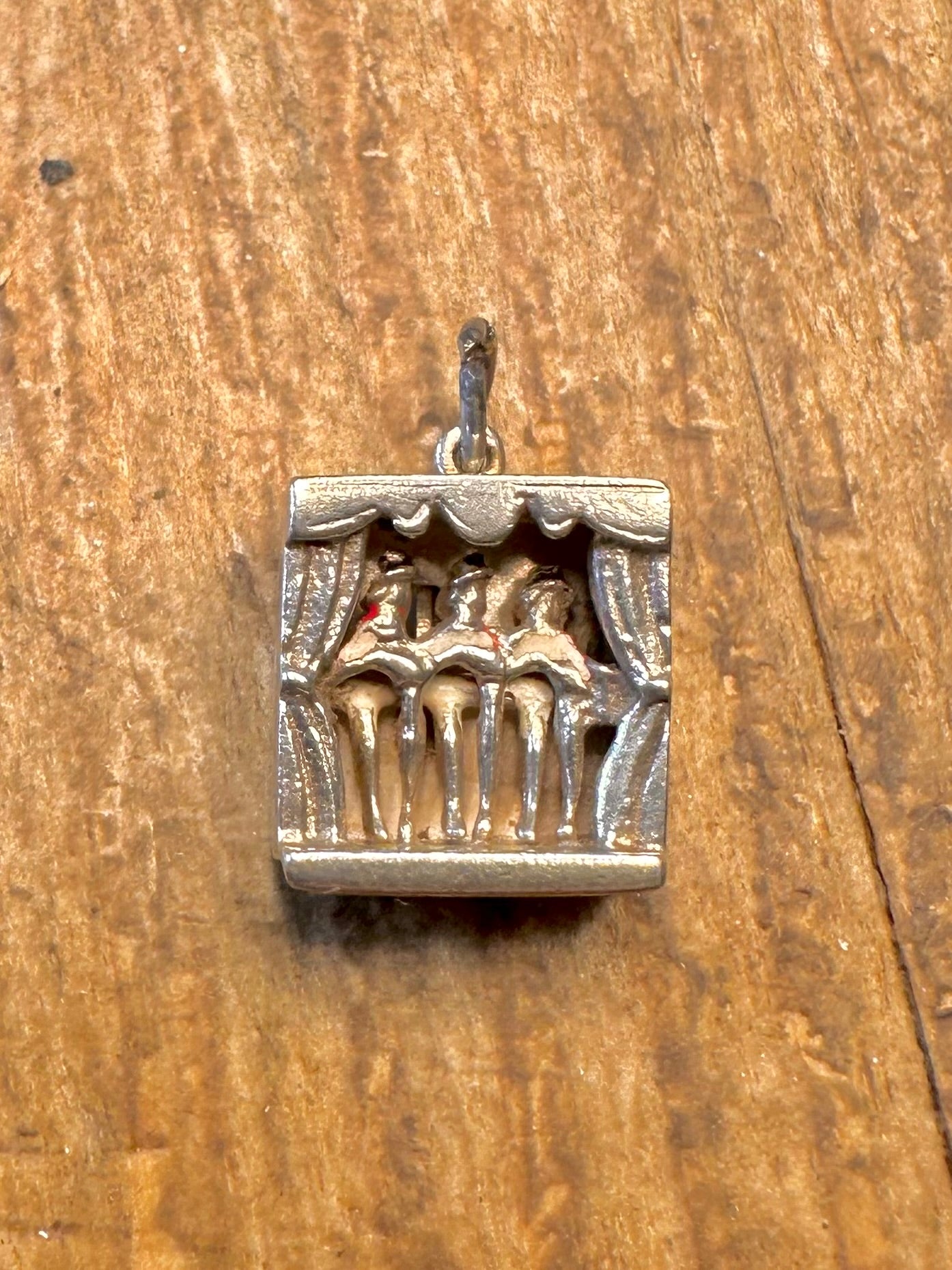 Can Can Dancers Mechanism Moving 925 Sterling Silver Charm Pendant