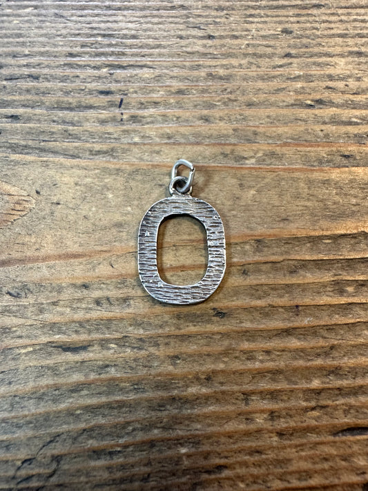 Vintage O Letter Bark Effect 925 Silver Pendant