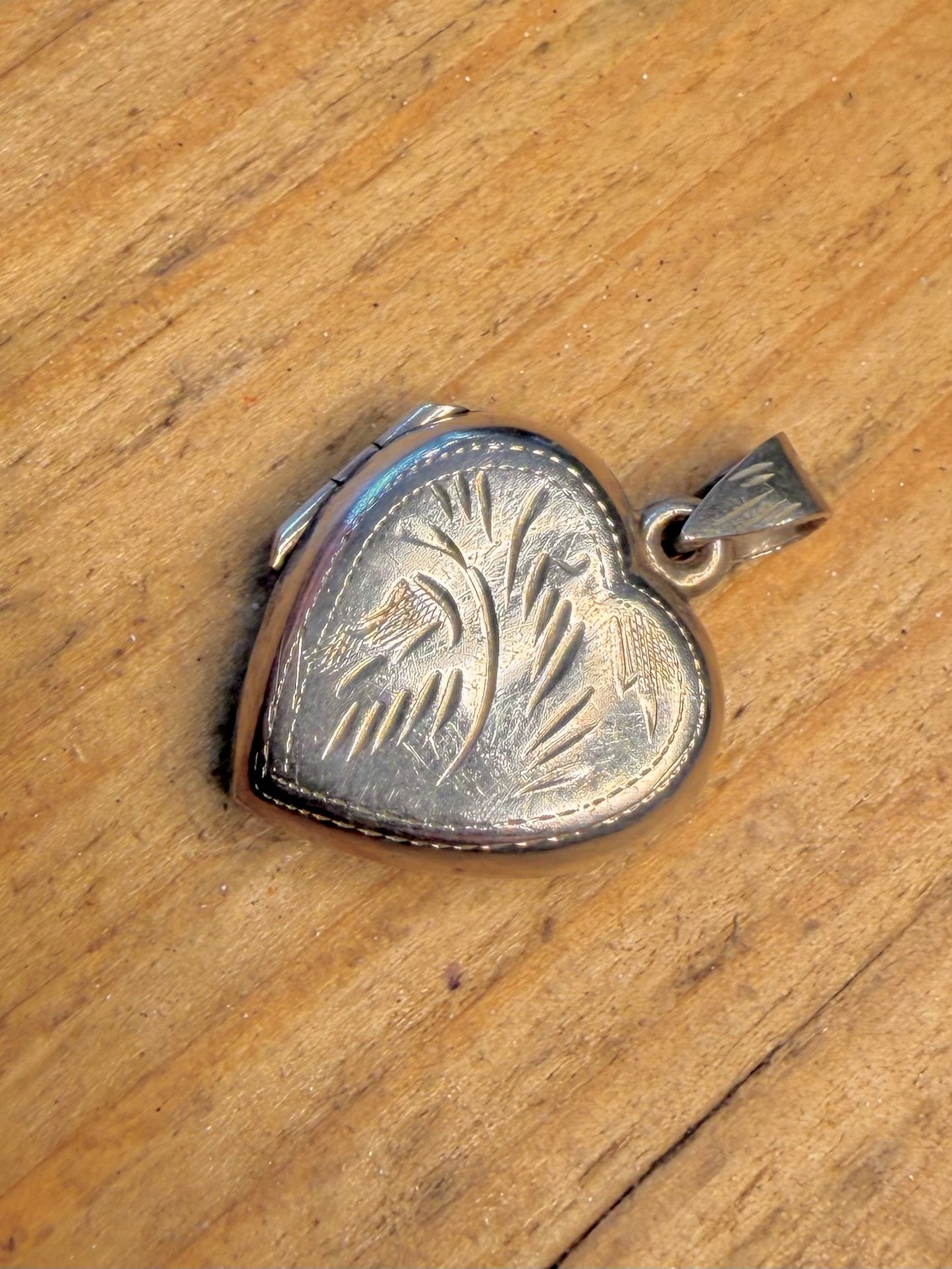 Heart Engraved Locket 925 Sterling Silver Pendant