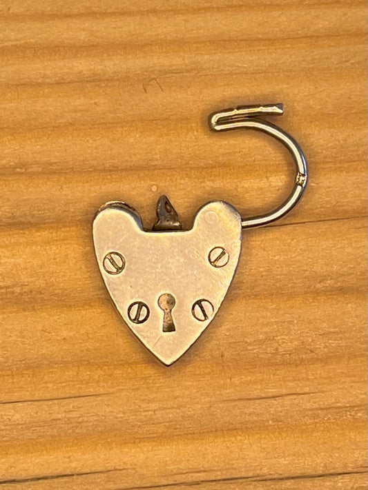 Heart Padlock 1965 Hallmark D&BS Birmingham 925 Sterling Silver Pendant