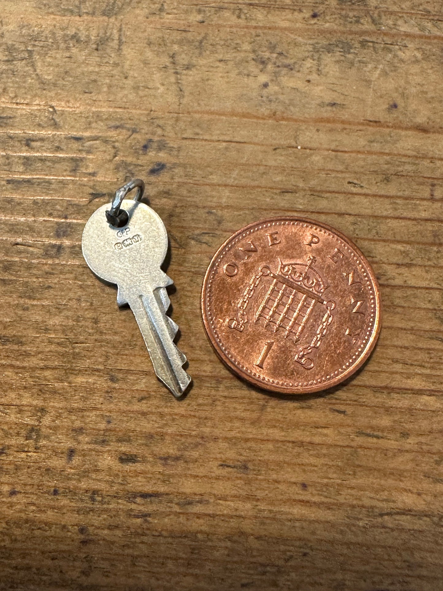 Vintage Key 1948 925 Silver Charm Pendant