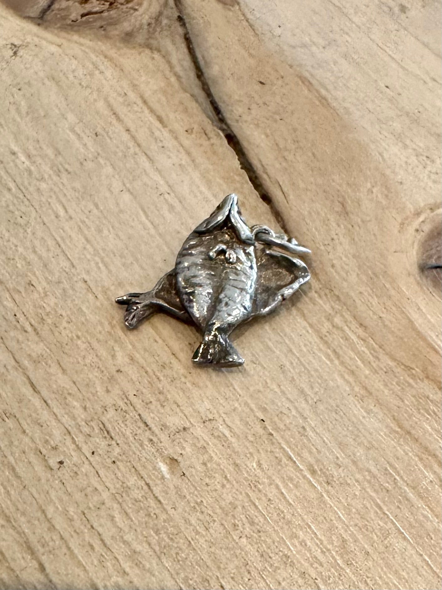 Vintage Twin Fish 925 Silver Charm Pendant