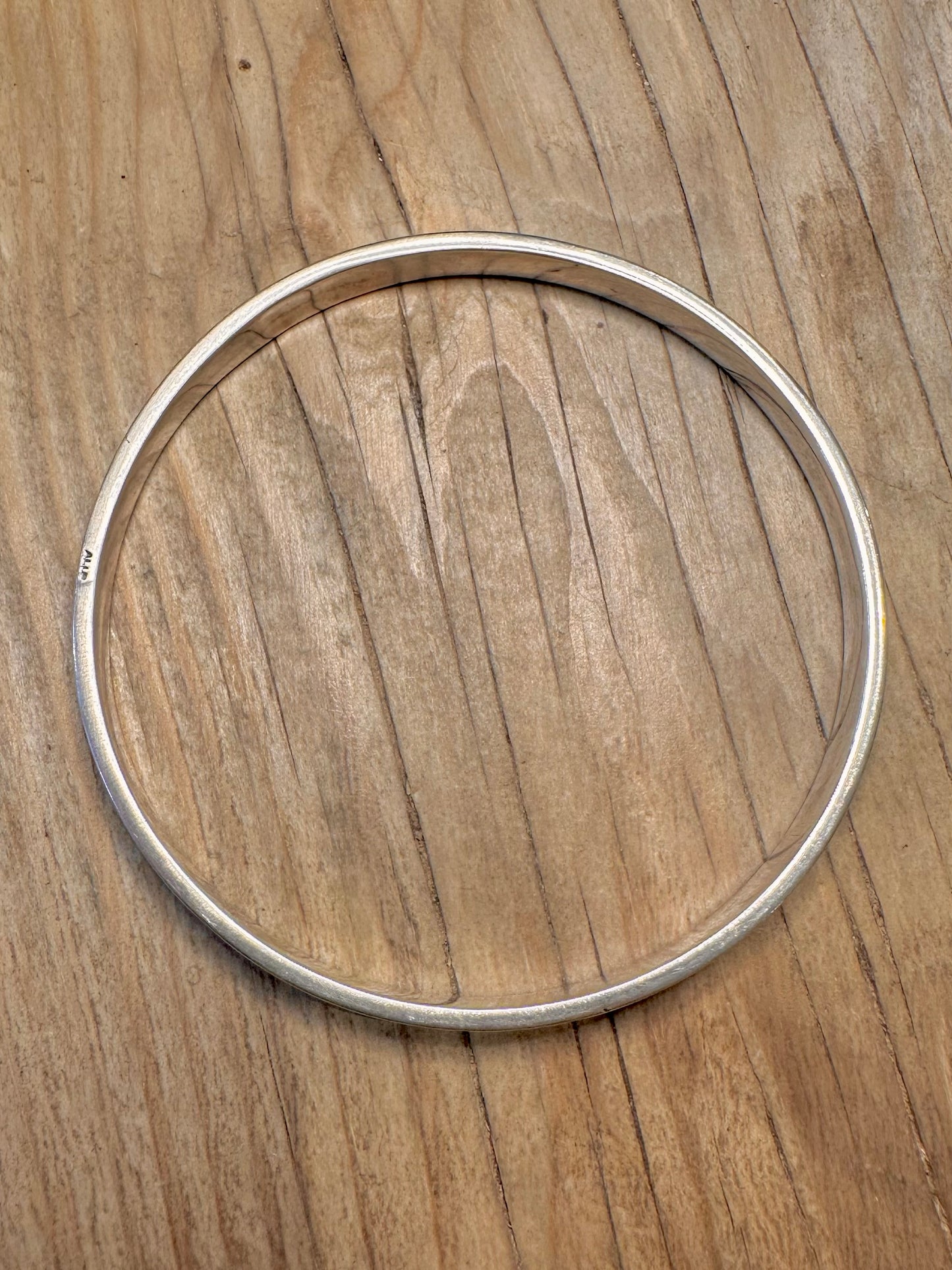 Vintage Engraved Large 925 Sterling Silver Bangle